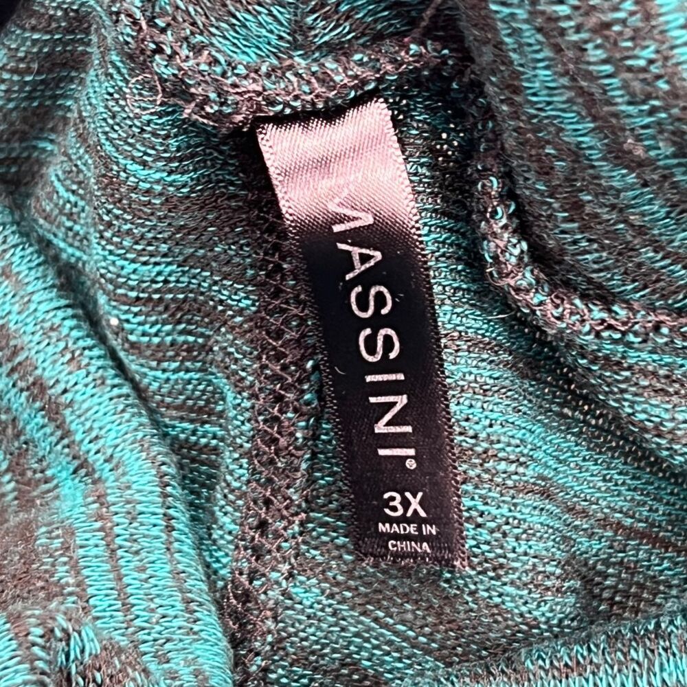 Massini Top Womens 3X Teal Cowl Neck Heathered Relaxed Fit Casual Soft Sweater - Picture 8 of 9
